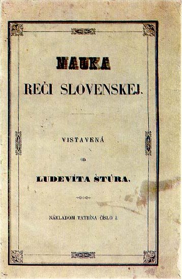 Nauka reči Slovenskej (The Theory of Slovak) by Ľudovít Štúr (1846).